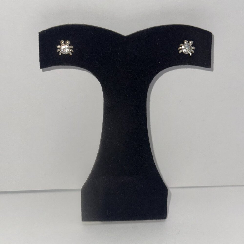 Clear Cute 8.25mm Sterling Silver Spider Post Earrings